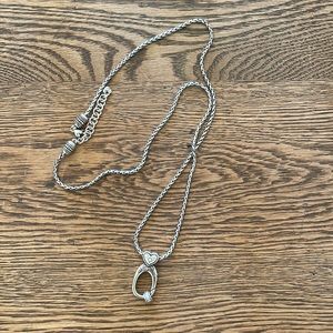 Brighton adjustable chain with attached charm holder with spacer.
